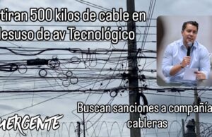 Retiran 500 kilos de cable en desuso de av Tecnológico
