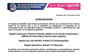COBAQ suspende clases, conoce los planteles