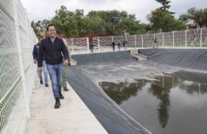 Supervisan la limpieza y mantenimiento del vaso regulador Emiliano Zapata