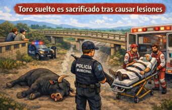 Toro suelto en Pedro Escobedo