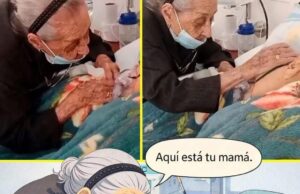 Madre de 102 años se despide de su hijo en hospital de Colombia
