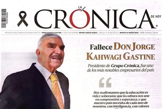 Fallece Jorge Kahwagi Gastine a los 85 años de edad.