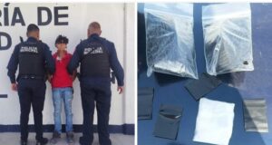Detienen a adolescente con sobres de coca en Pedro Escobedo