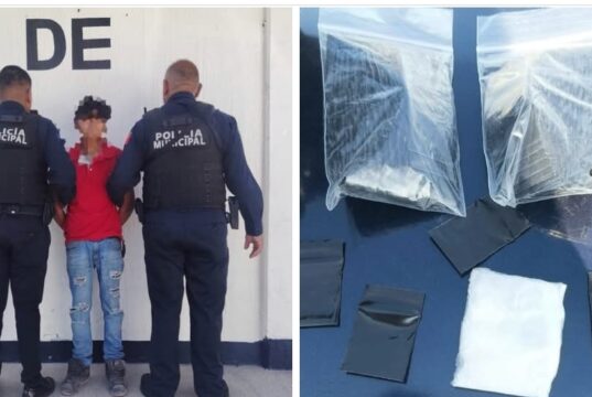 Detienen a adolescente con sobres de coca en Pedro Escobedo