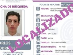 Desactivan ficha de búsqueda tras la localización de Carlos Rincón Rodríguez