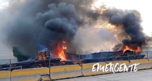 Conductor muere prensado y calcinado en el Libramiento Noreste