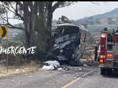 Choque de autobús de pasajeros en Querétaro deja 9 muertos