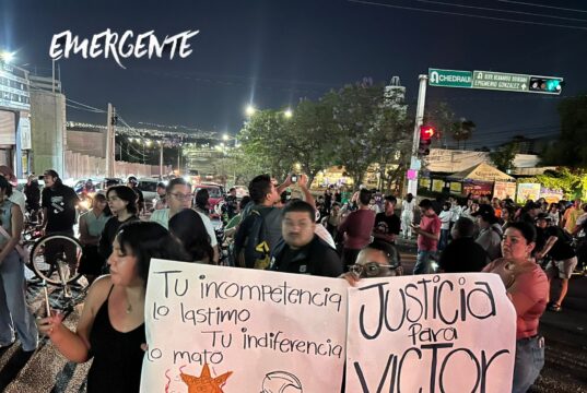 Manifestantes exigen justicia por el biker Víctor en Prol Tecnológico