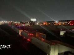 Muere conductor de tráiler durnate bloqueo en la carretera 57