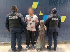 Recuperan estatua robada en el Puente de la Historia en San Juan del Río
