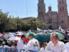 INFORME DE SHEINBAUM SE TRASMITIO EN LA PLAZA DE ARMAS DE SAN JUAN DEL RÍO