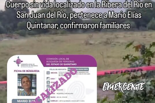 ELIAS QUINTANAR ERA EL HOMBRE HALLADO MUERTO CERCA DE RIBERA DEL RIO
