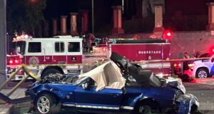Cae auto de puente vial en la carretera 57 en Querétaro