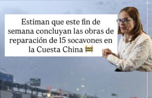 Continúan reparando socavones en la Cuesta China